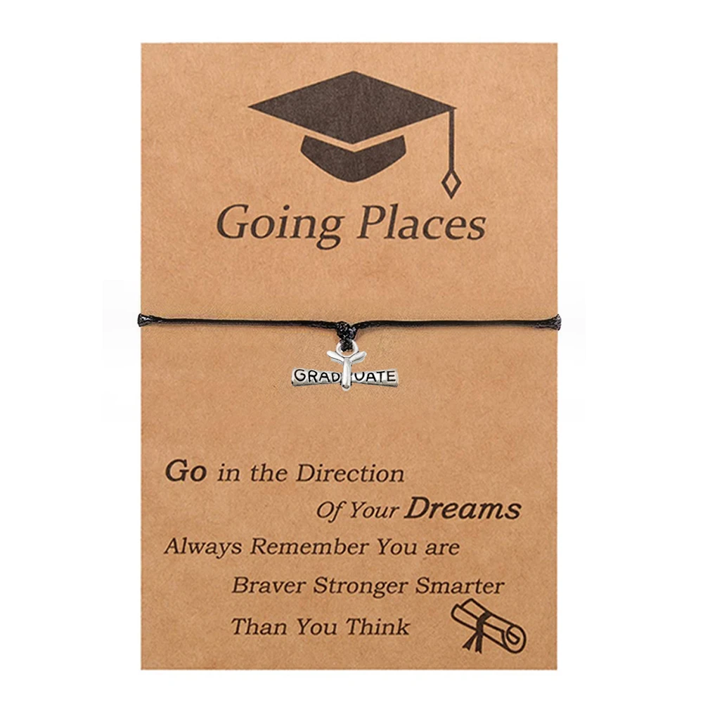 Graduation Party Favors Inspirational Bracelets With Cards for Classmates High School College Class off 2024 Season Ceremony