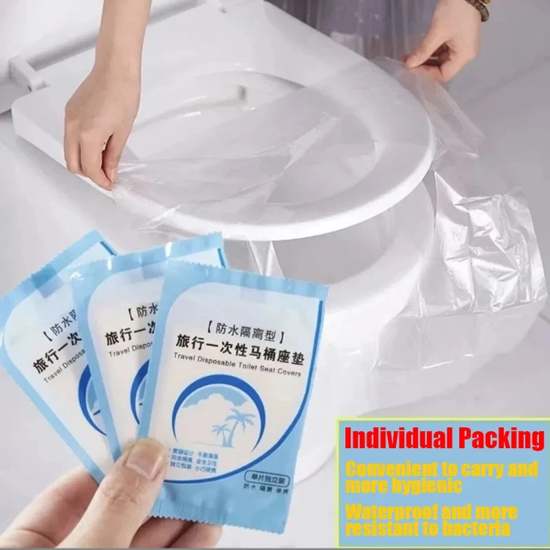10-80PCS Disposable Toilet Seat Covers Portable Waterproof Safe for Travel Universal Fit Public Toilets Accessible Facilities