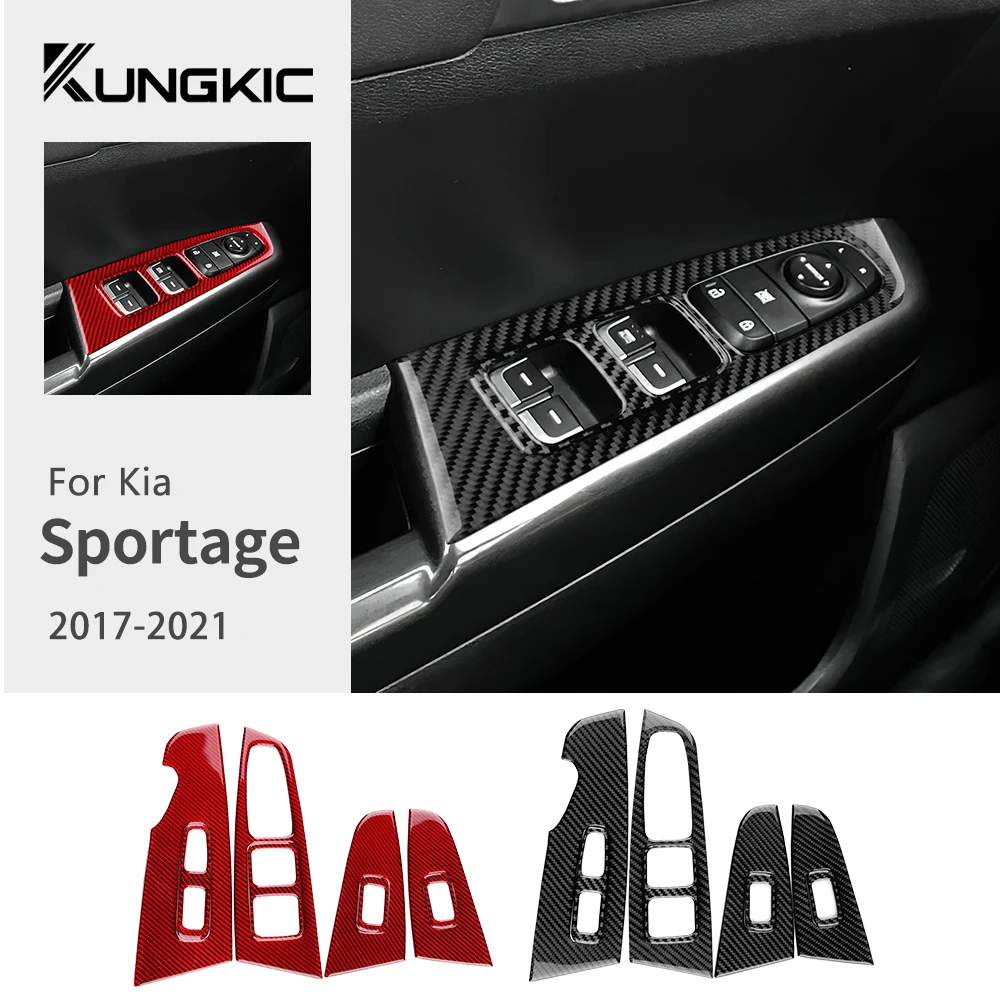 

Настоящая мягкая наклейка из углеродного волокна для Kia Sportage 2017 2018 2019 2020 2021, LHD RHD, автомобильная передняя и задняя дверь, окно, подвесная панель, отделка