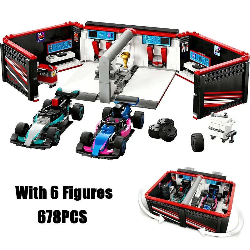 

Набор конструктора «Гоночный автомобиль AMG Alpine» и «Гараж» (678 деталей) с 6 фигурками, развивающая игрушка для детей