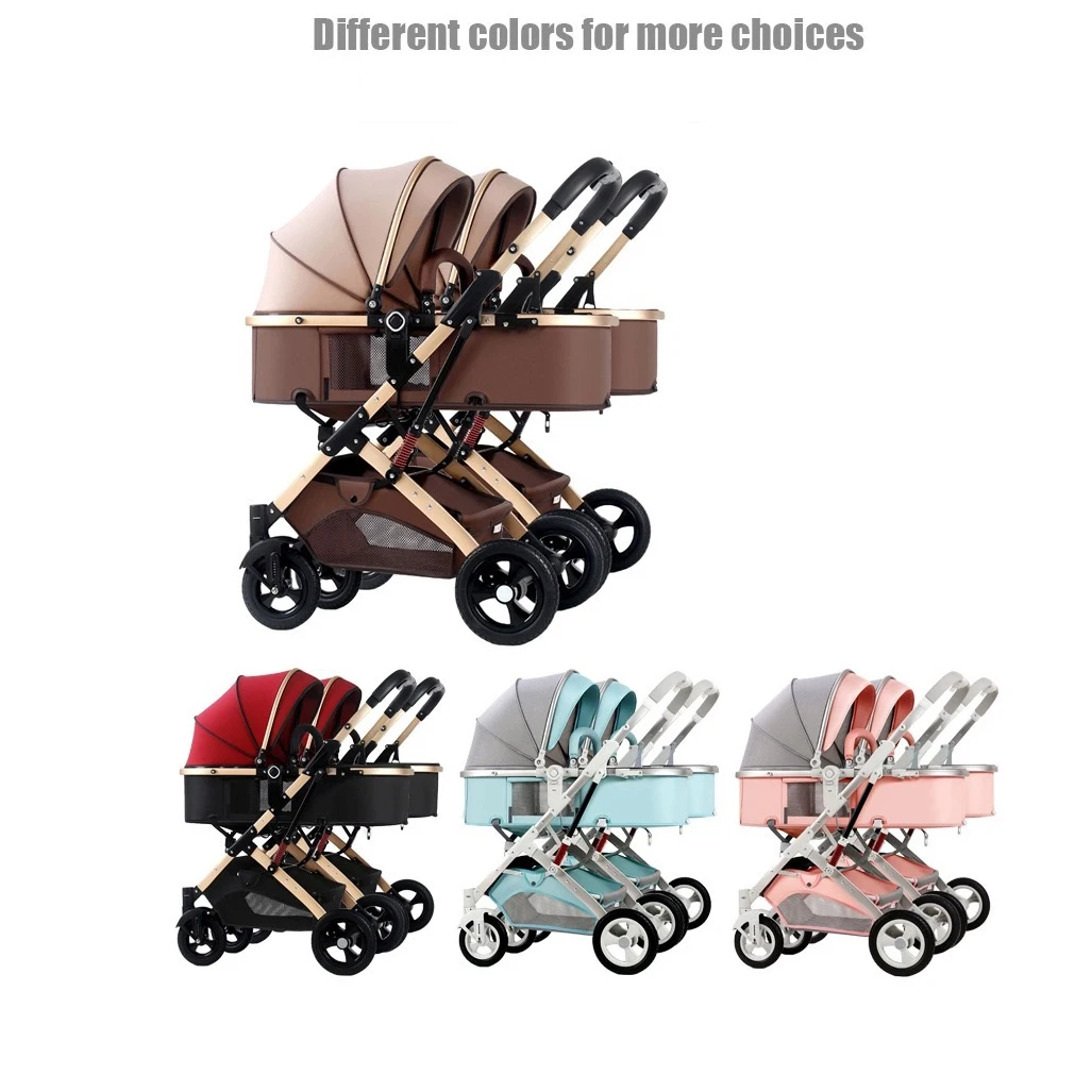 Lightweight Deluxe 3-in-1 Twin Stroller Travel System Infant Car Seats Combo with Foldable Carrying Features