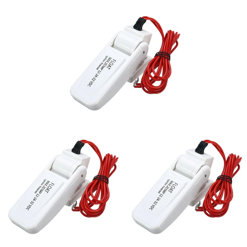 

3X Bilge Pump Float Switch Automatic 12V 24V Or 32V For Boat Yacht Caravan Camping Marine Fishing Water Pump Auto ON/OFF