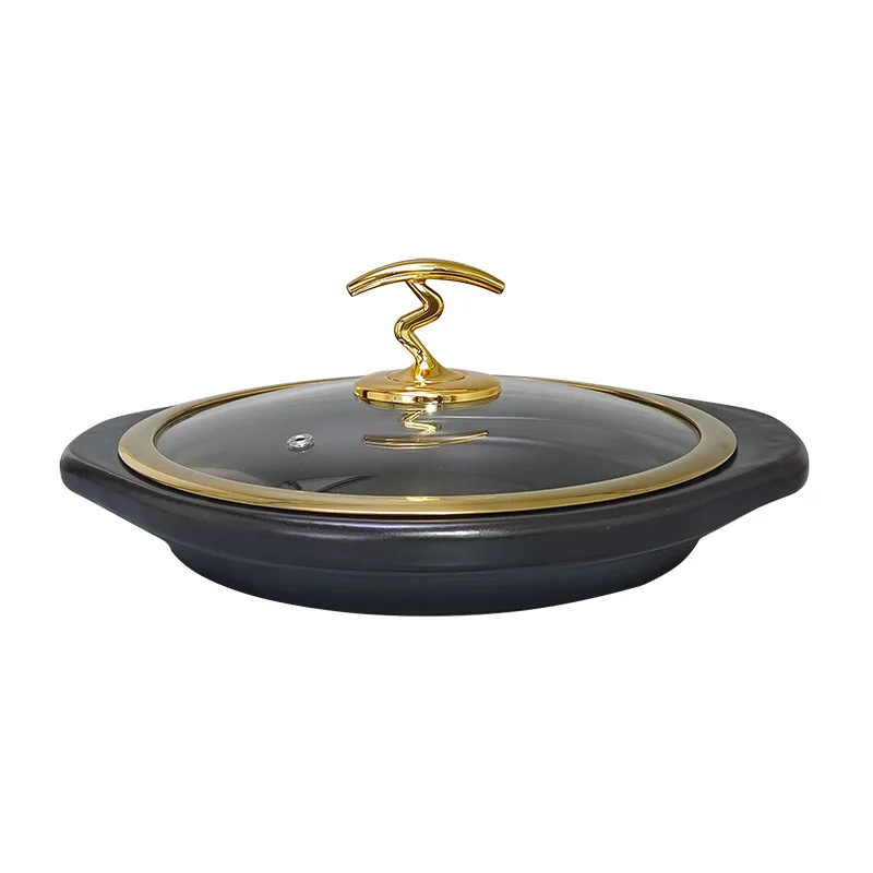 

Garlic Shrimp Vermicelli Casserole Ceramic Flat Bottom Commercial High Temperature Resistant Light Open Fire Casserole