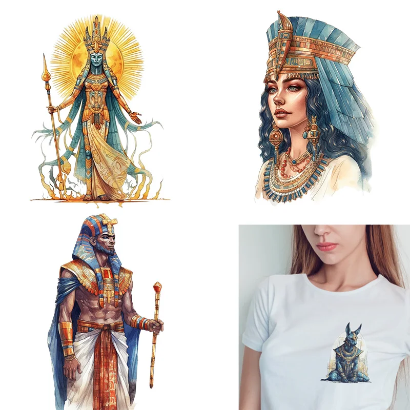 Ancient Egypt kingdom build DTF Heat Transfer iron on transfer for clothing Thermal for Clothing Iron On Patches.Black Cool