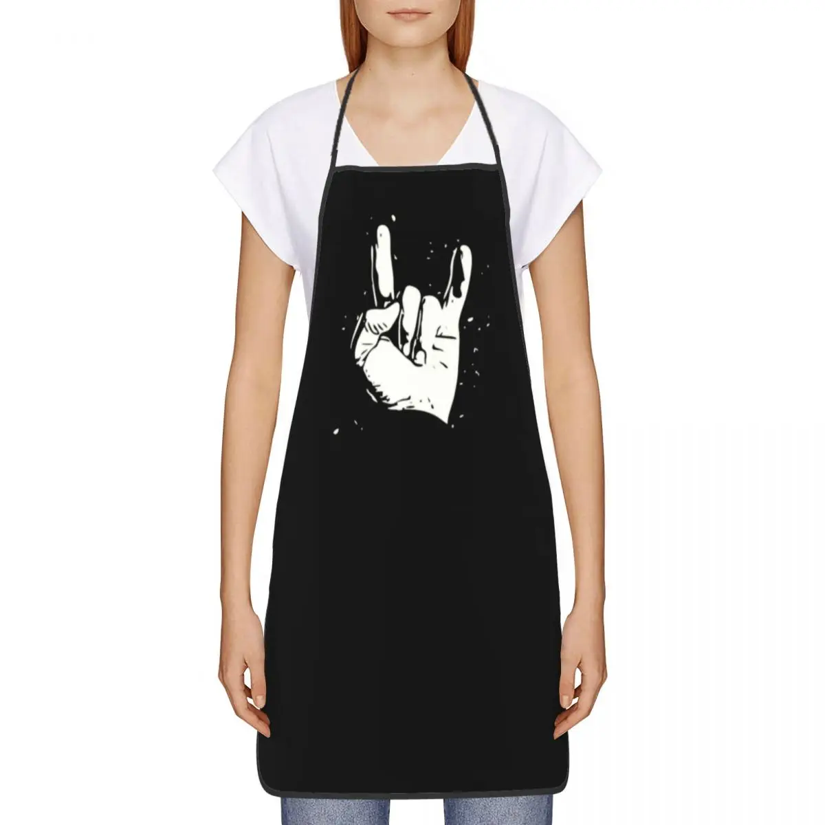 Heavy Metal Rock Apron for Women Men Musician Music Lover Adult Unisex Kitchen Chef Bib Tablier Cuisine Cooking Baking Painting