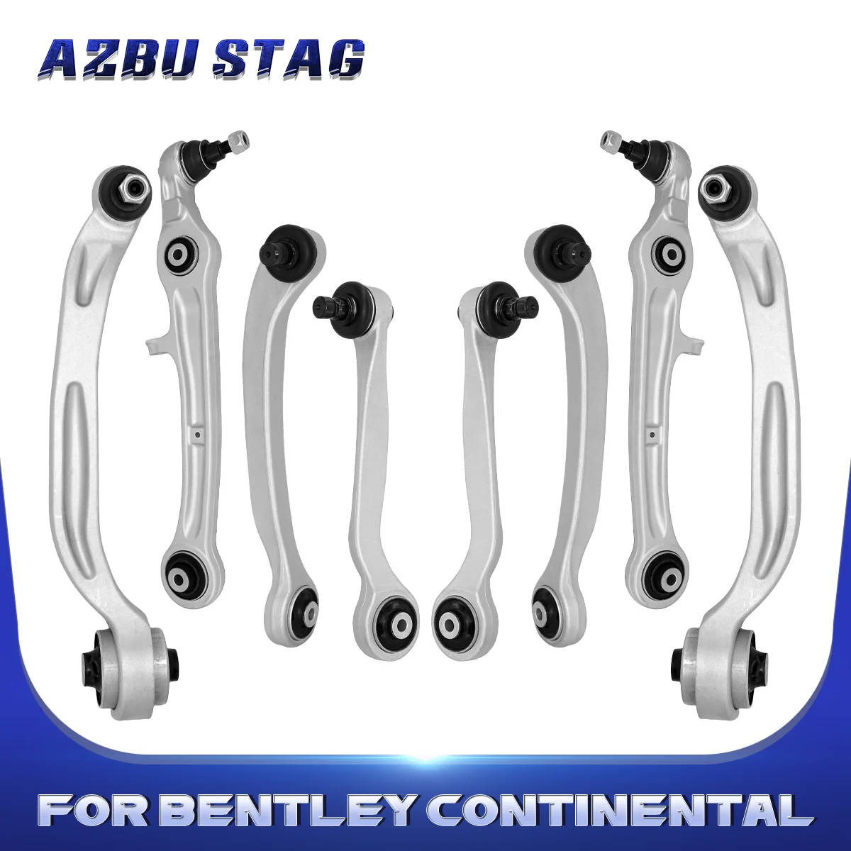 

AzbuStag 8Pcs Front Upper Lower Control Arm Suspension for Bentley Continental Flying Spur 2004 2005 2006-2018