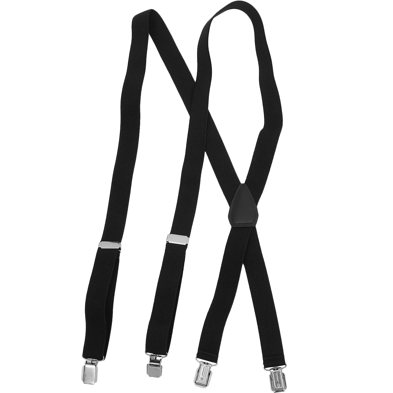 حمالة مرنة X الظهر للرجال الثقيلة السراويل القابلة للتعديل الحمالات 4 السنانير للجنسين مقاومة للاهتراء الحمالات السوداء