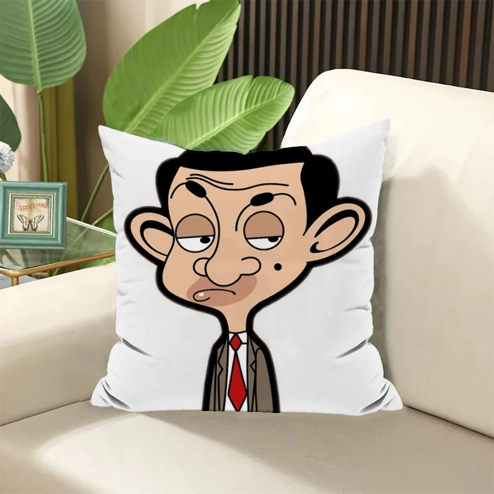 Mr. Bean Cartoon Ornamental Pillow Covers Decorative Luxury Cushion Cover Room Decorating Items Home Sleeping Pillows Cushions