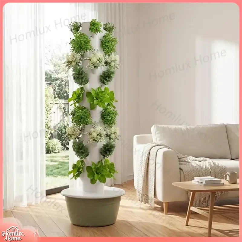 Indoor Hydroponic Tower Vertical Garden System Smart Soilless Vegetable Growing Kit Home Balcony Nursery Equipment Urban