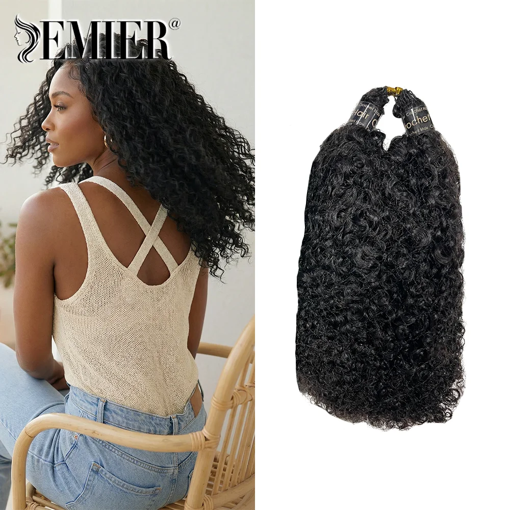 

Волнистые косички Kinky Curly Knotless Crochet Braids для плетения, пряди Ocean Wave для черных волос, для косичек в стиле бохо, предварительно разделенные