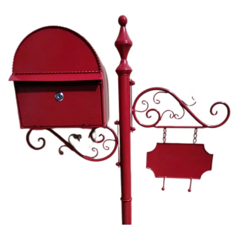 Metal Stand Mailbox For Villa Garden Park Outdoor Newspaper Letter Box Full Sets Retro Classic Postbox F6017