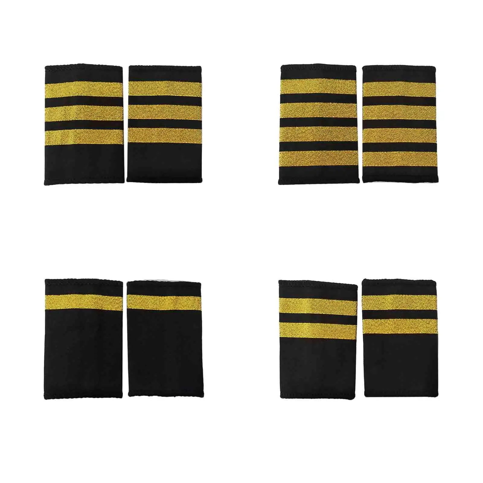 Airline Epaulets Costume Accessories with Gold Stripes Insignia Sliders for Halloween Festival Cosplay Women Men Role Play