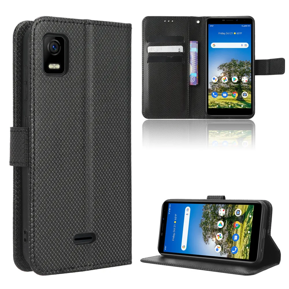 For Cricket AT&T Calypso 3 Luxury Flip Diamond Pattern Skin PU Leather Wallet Stand Case For Cricket AT&T Calypso3 Phone Bag