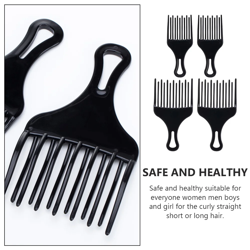 4 قطعة مشط واسع الأسنان الأفرو اختيار ل مجعد وفك تشابك الشعر رفع أداة البلاستيك اختيار الشعر مشط للرجال النساء الفتيات الفتيان