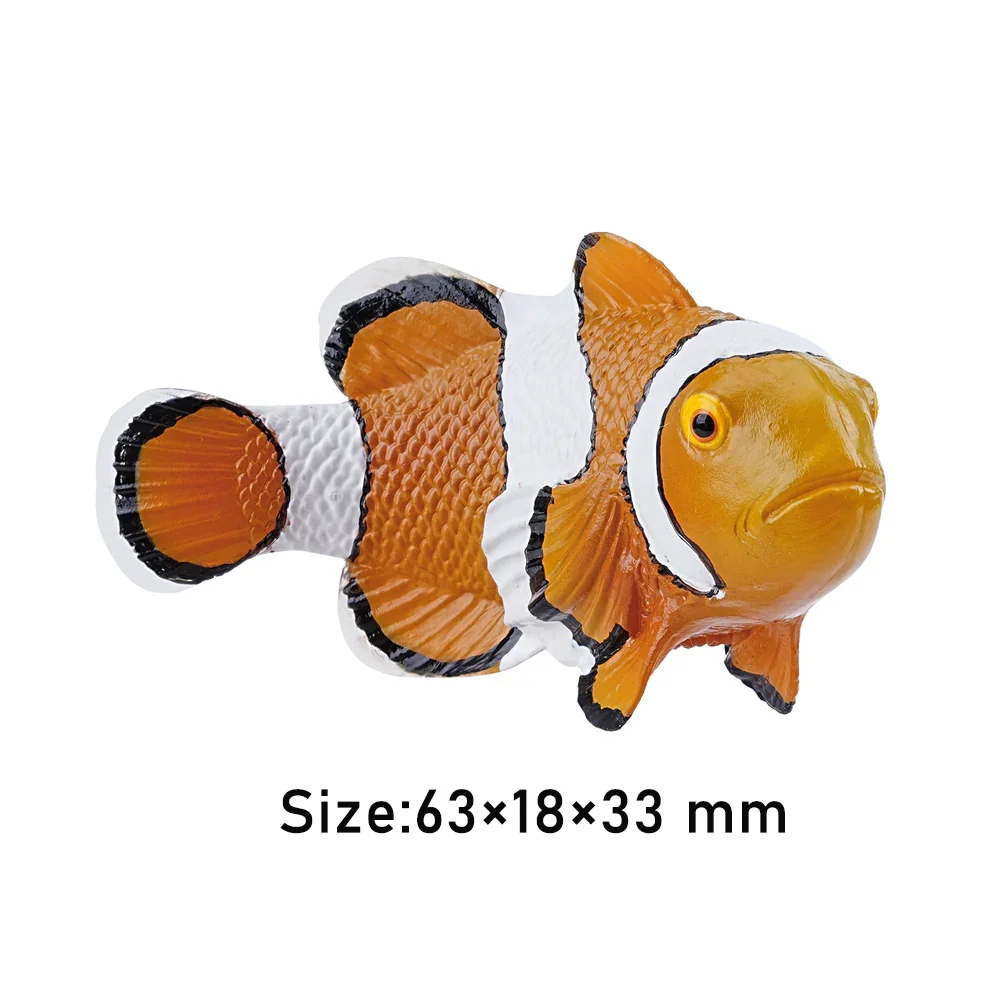 Toymany Simulation Clownfish Ocean Animal Model Toy Mini Figures Dolls Action Figurines Toys Children Gift Cake Decoration