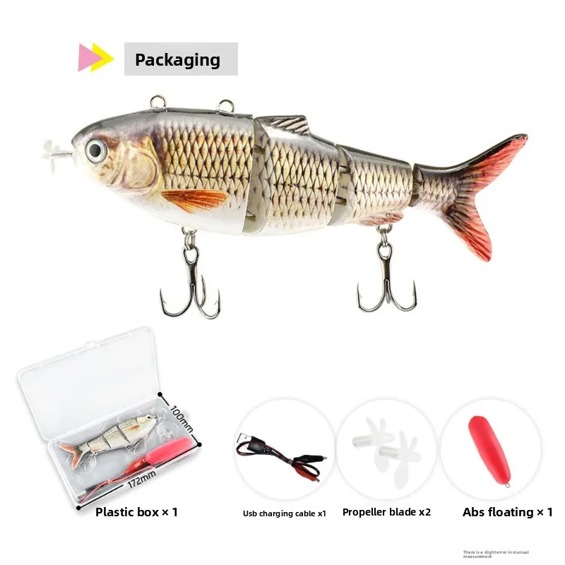 

4-section iron linked propeller automatic swimming electronic fish, new Luya robot bait 130mm 42g, intelligent biomimetic bait