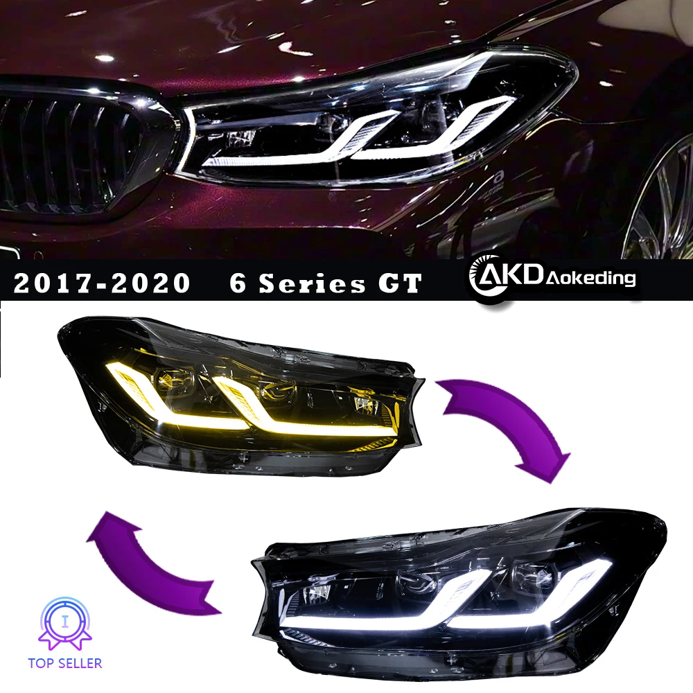 

Комплект из 2 светодиодных фар AKD для BMW 6 серии GT 2017-2020, обновленный дизайн в стиле R-Line, аксессуары для инструментов