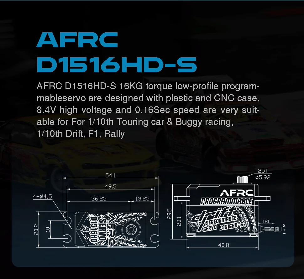 AFRC D1516HD-S Programmierbares Digitales Servo-Kit für 1/10 Touring Cars & Buggys, Rennflugzeuge, DIY-Montage und Aufrüstung – Detail 5