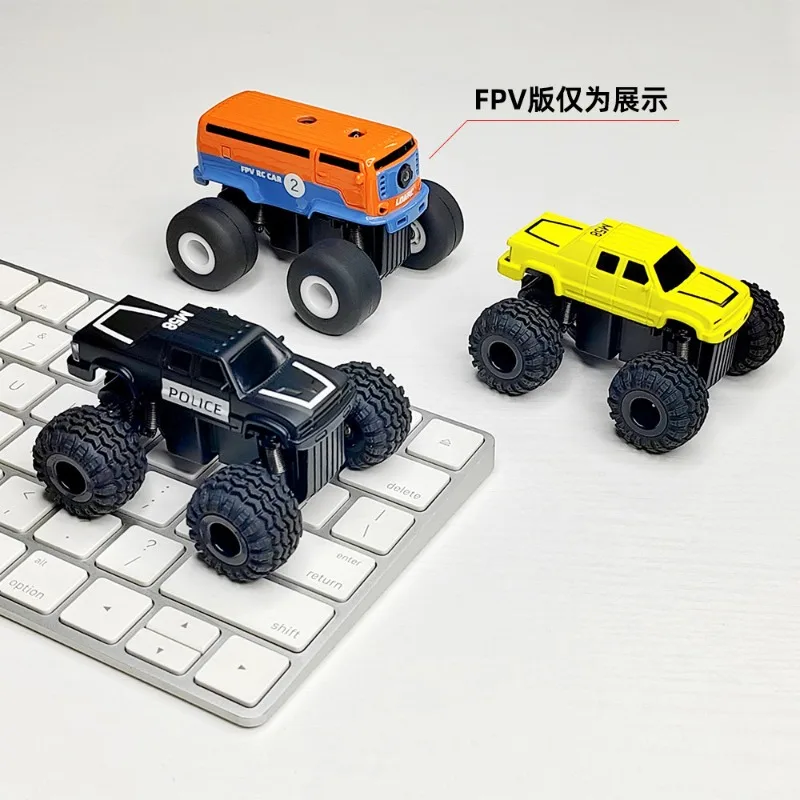 LDARC M58 1/58 Mini RC Monster Truck 2.4G Rechargeable Long Battery Life Rear Wheel Drive with Lights RTR All-Terrain RC Toy Car