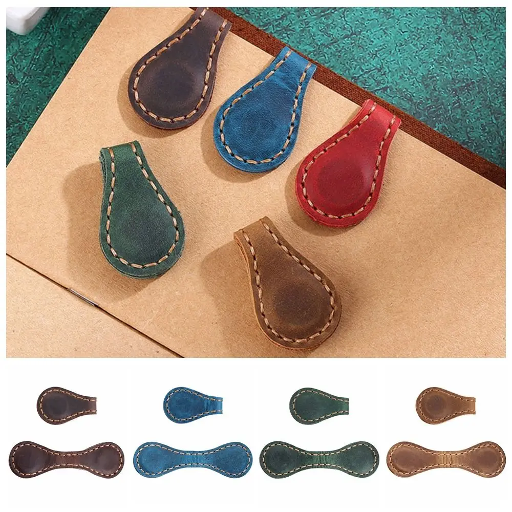 Durable Vintage Leather Magnetic Bookmark Fashion Individual Fold Bookmark Multi-purpose Handmade Reading Tool Friend