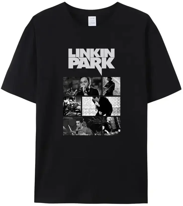 2024 NEW Men's Casual T-Shirt Nostalgic Linkin Era Our Outlet Park 1080p Print Women's Black Cotton Tee N01