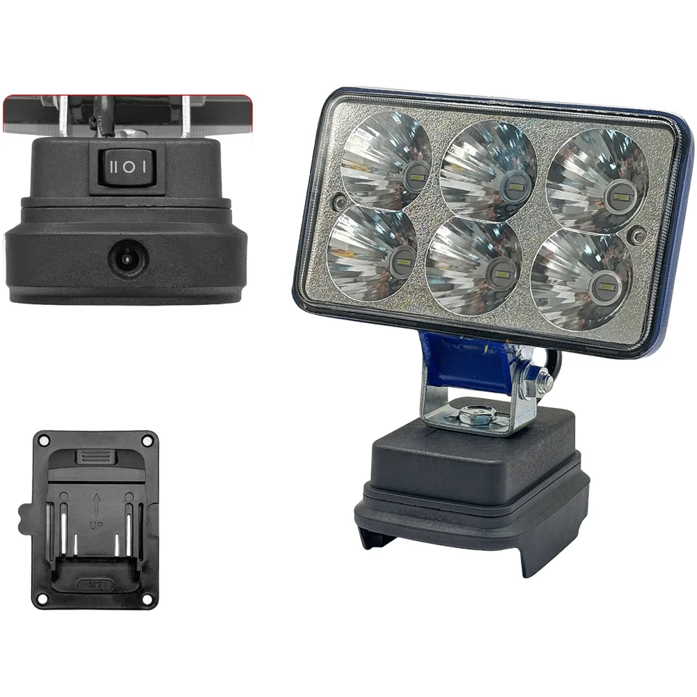 1pc 45W LED Work Light Aluminum Shell Wall Mounted Lamp AC DC Dual Power For Outdoor Fishing Workshop Tool