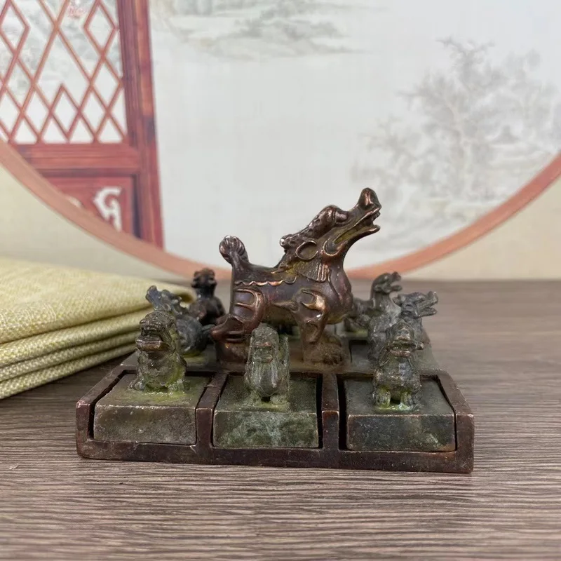 Antique Miscellaneous Collectibles: , , - True Dragon , Mother-and-Child Seal Set, Supreme Nine-