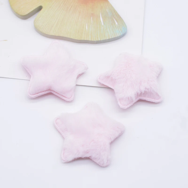 24Pcs 35mm Padded Plush Star Patches for DIY Hat Shoes Cloth Toy Accessories Crafts Baby Headwear Bow Decor Appliques