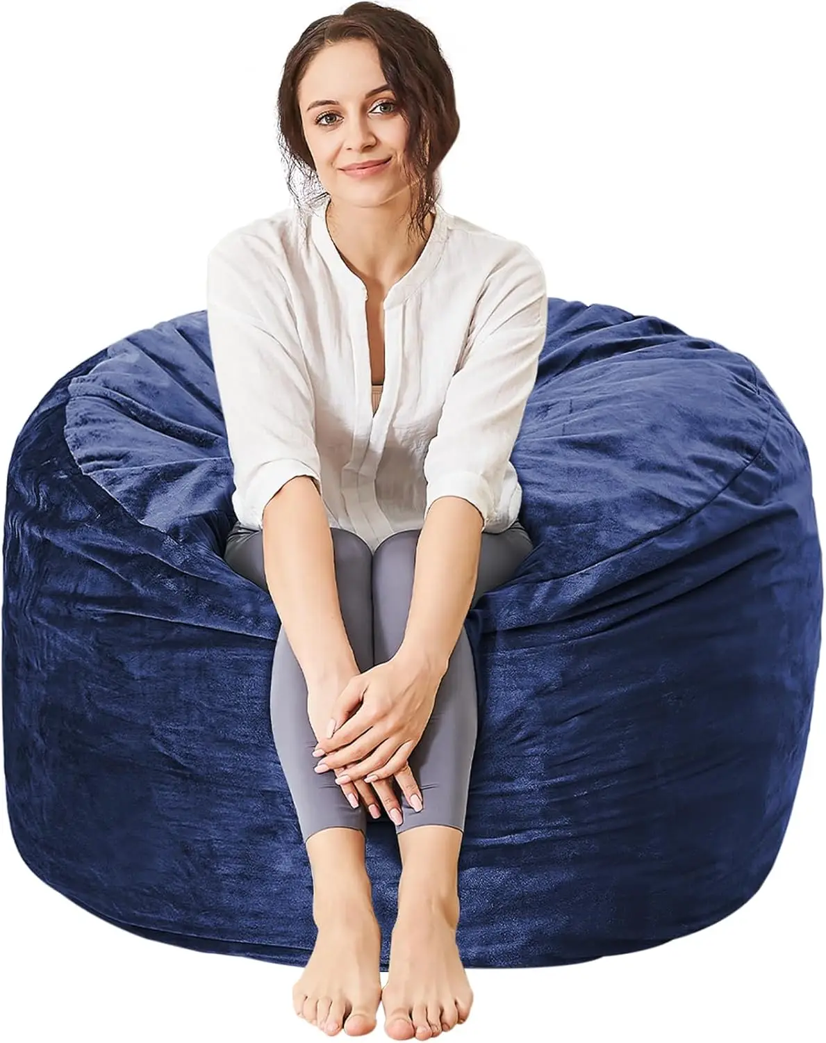 Bean Bag Chairs for Adults - Memory Foam Furniture BeanBag Chair  Kids/Teens Sofa with Soft Micro Fiber Cover Round Fluffy Couch