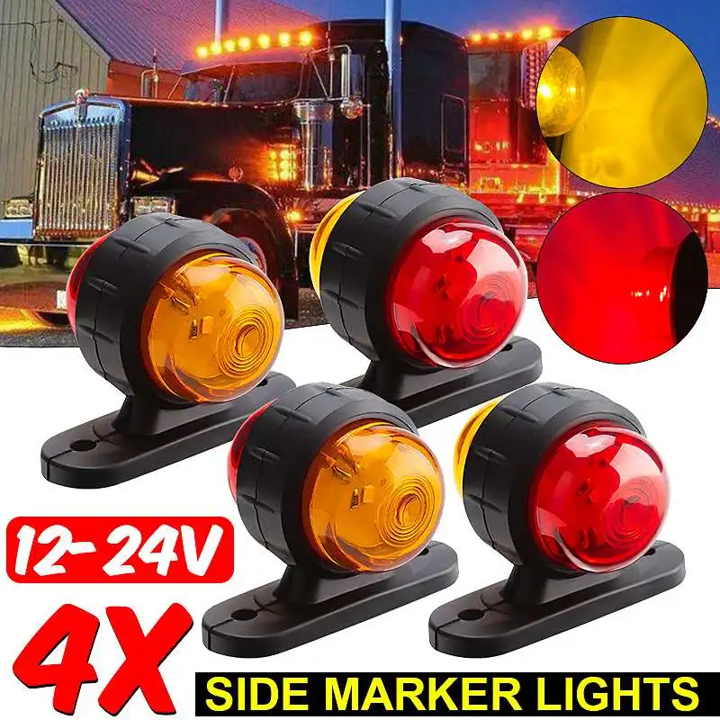 1/2/4pcs 12V 24V Truck Lights Trailer Lamp Rear Tail Light Signal Side Marker Indicators Caravan Tractor RV Lorry Bus