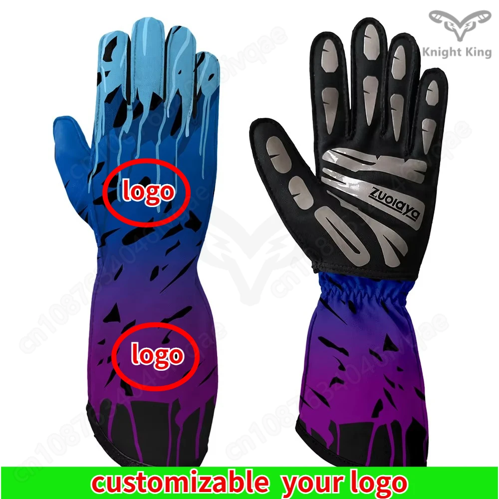 karting gloves outer seam non-slip light full palm silicone wear-resistant fixed customizable logo motorcycle gloves one size