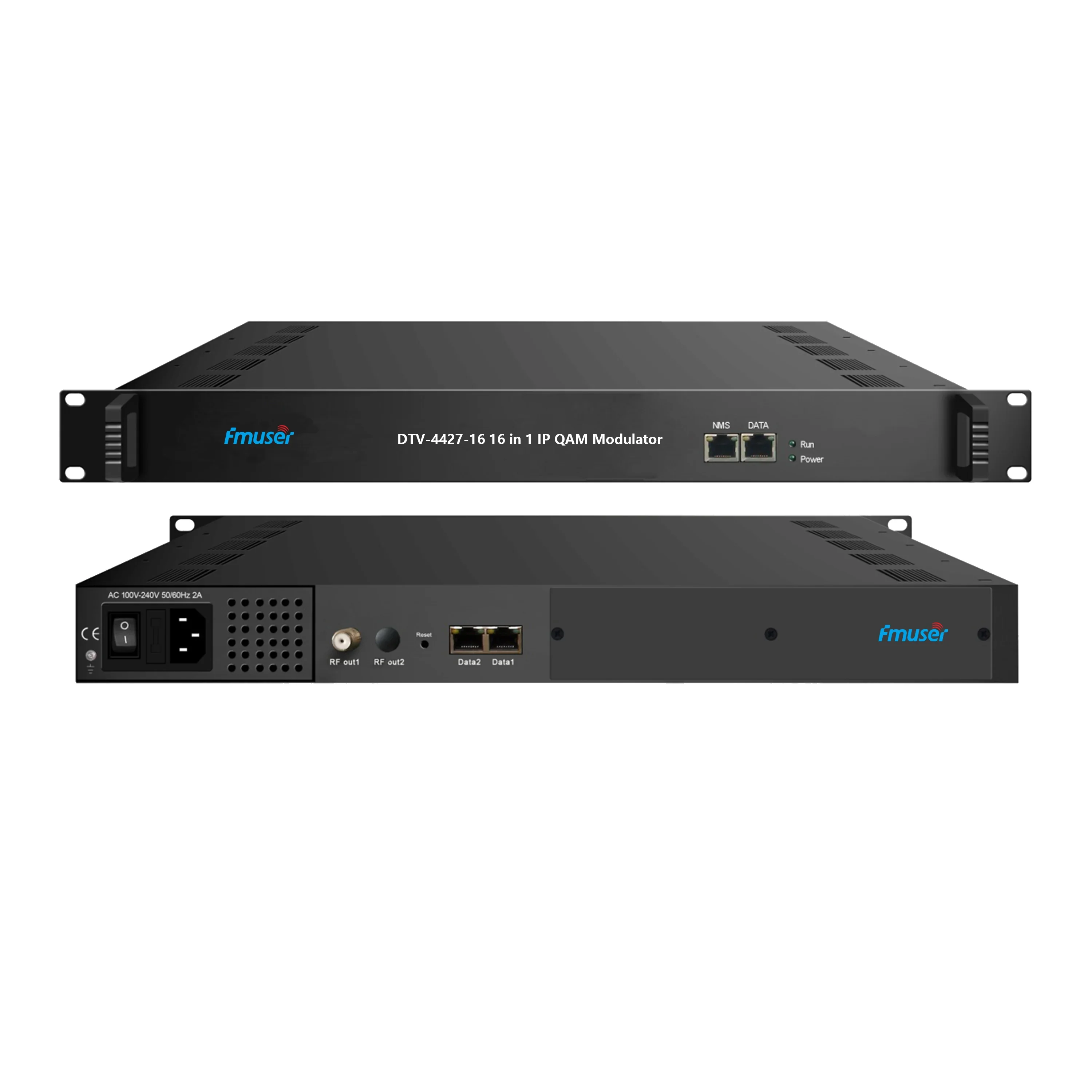 Receptor de TV Digital FMUSER-4427/4443/4459D/4475-512/1024/1536/512 IP (MPTS o SPTS) a través de 3/6 Puertos GE (UDP/RTP) en 16/32/48/64 Mux-scram