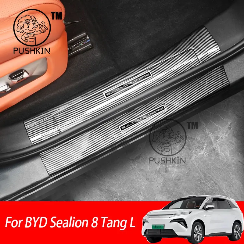 

For BYD Sealion 8 Tang L 2025 2026 Threshold Protection Sticker Rear Trunk Inner Bumper Plate Guard ABS Carbon fiber Protector