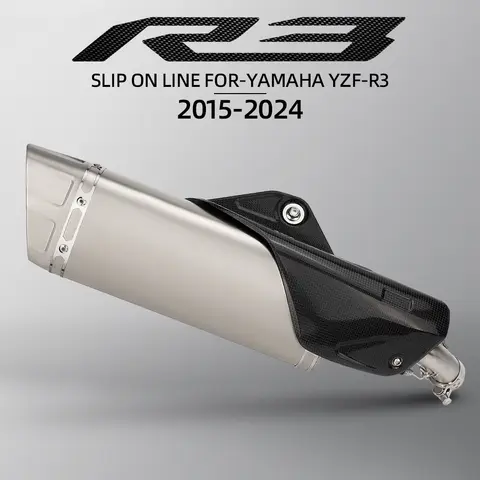 오토바이 레이싱 배기 슬립 온 링크 파이프, Akrapov YZF R3 R25 MT25 MT03 플러그 앤 플레이 2015-2024