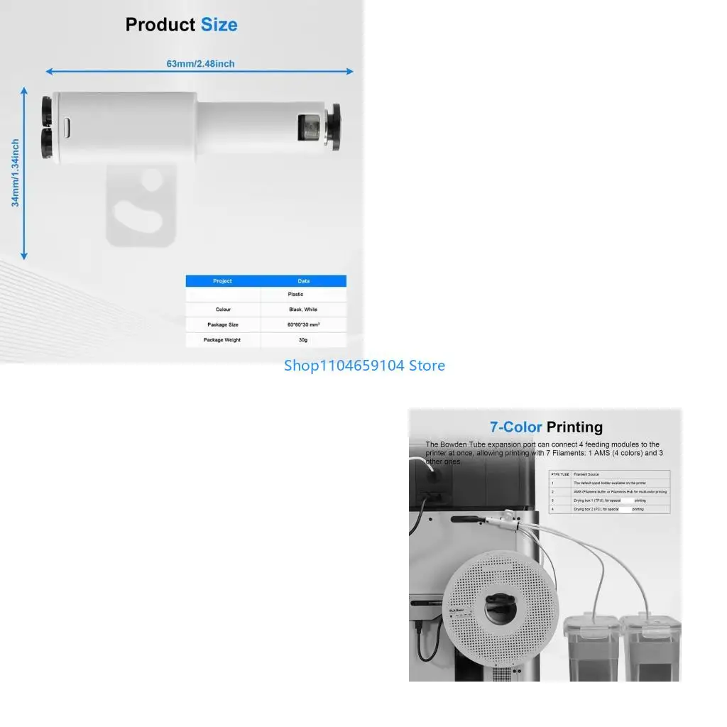 

Переходник из ПТФЭ 4-в-1 для аксессуаров для 3D-принтеров P1 X1C P1S P1P, трубок