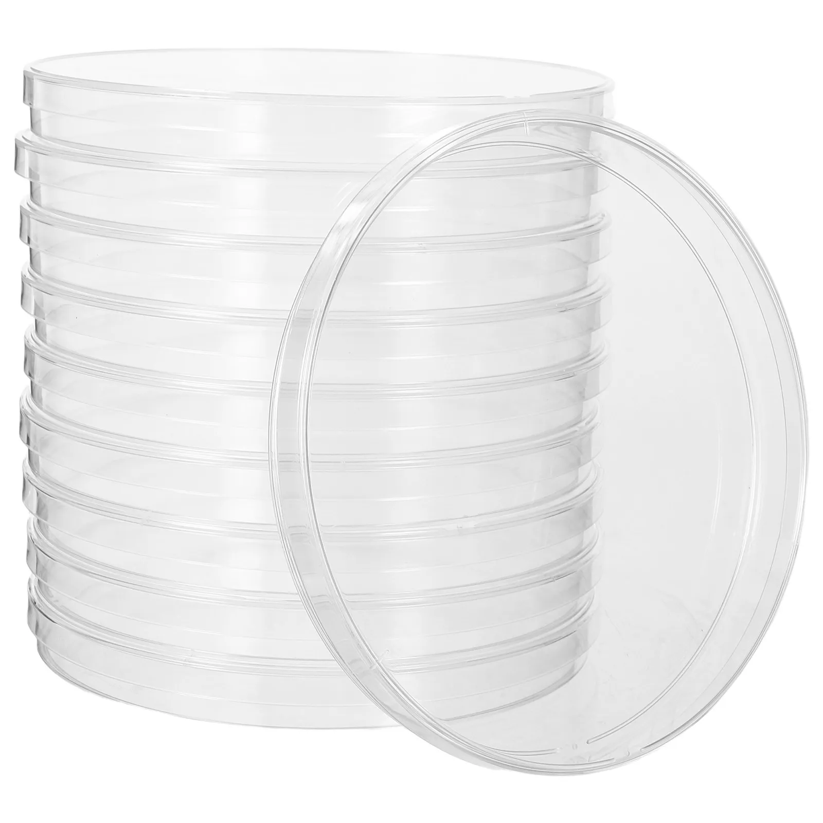 

10 шт. пластиковых чашек Петри, диаметр 14,3 см, глубина 1,6 см, прозрачные, для лабораторных научных экспериментов, культуральных культурных чашек, стерильная среда