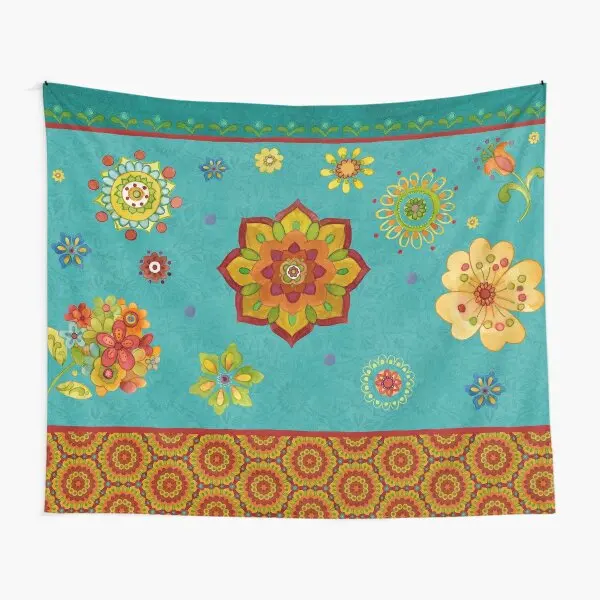 Tunisian Sunset Floral Geometric  Tapestry Beautiful Printed Home Living Decoration Bedspread Room Hanging Mat Wall Colored