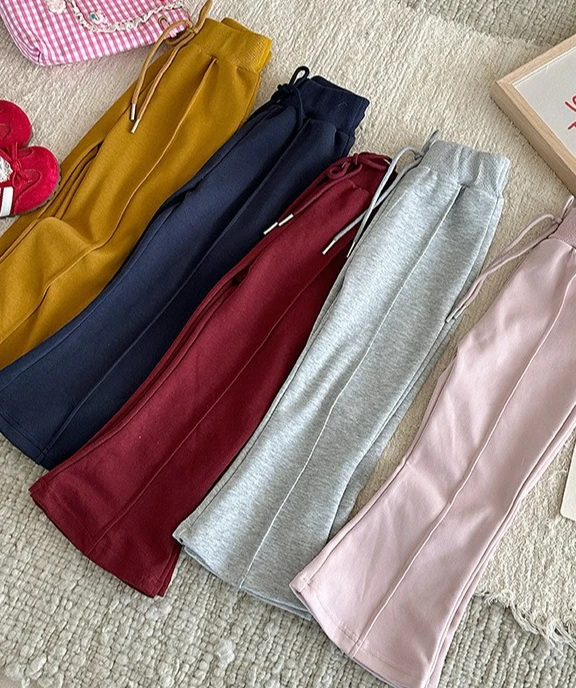 

Girls Spring and Autumn Pants Trendy 2025 New Children Fashion Casual Pants Solid Flared Pants Trendy