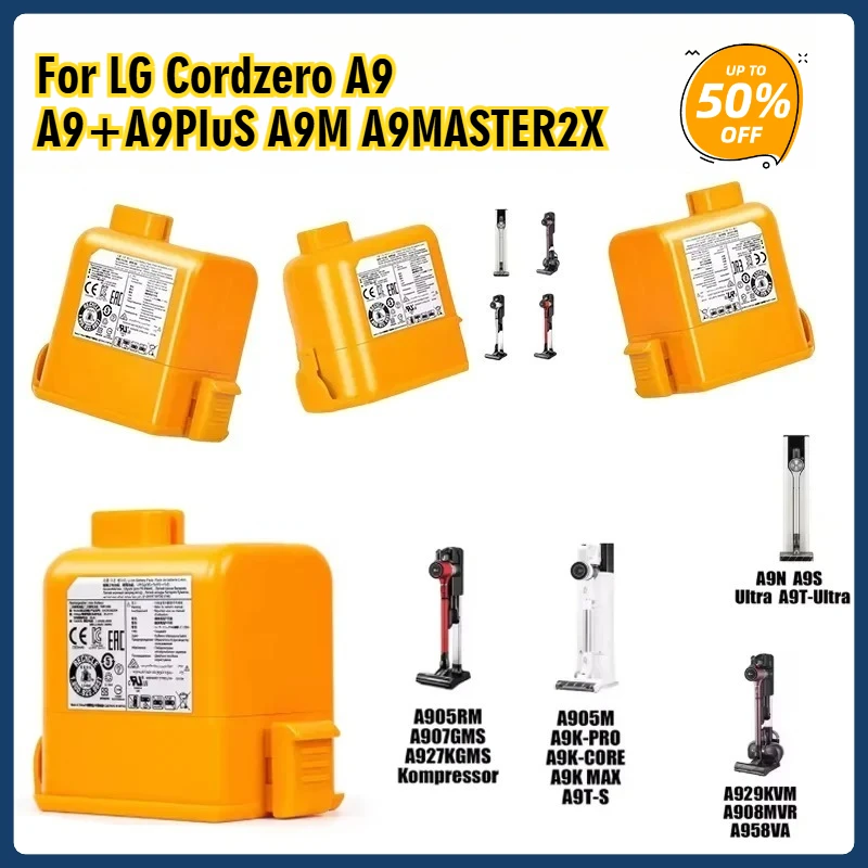 

Higher quality Vacuum Cleaner battery EAC63758601 for LG Cord Zero A9,Cord Zero A9+,A9, Cord Zero A9 Plus,A9M,A958,A958SK