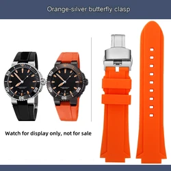 For ORIS Aquis 7653 Bracelet 7730 7740 bands DIVERS Series Replace Sport Silicone Strap 26x12mm 24X12mm 11mm men's watch band