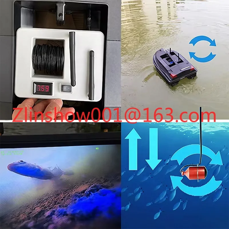 TL580S جهاز كاميرا السونار تحت الماء المحدث صدى أسلم 7 بوصة 500 متر قارب طعم صيد شاشة فيديو في الوقت الحقيقي (0.5 ميجابكسل)