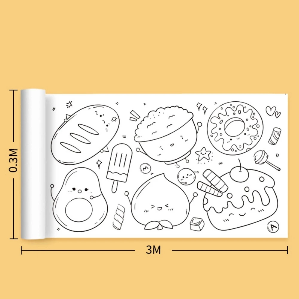 Educational 3m Painting Graffiti Scroll Color Filling DIY Coloring Paper Paper-cut Art Home Craft Painting Sketch Book