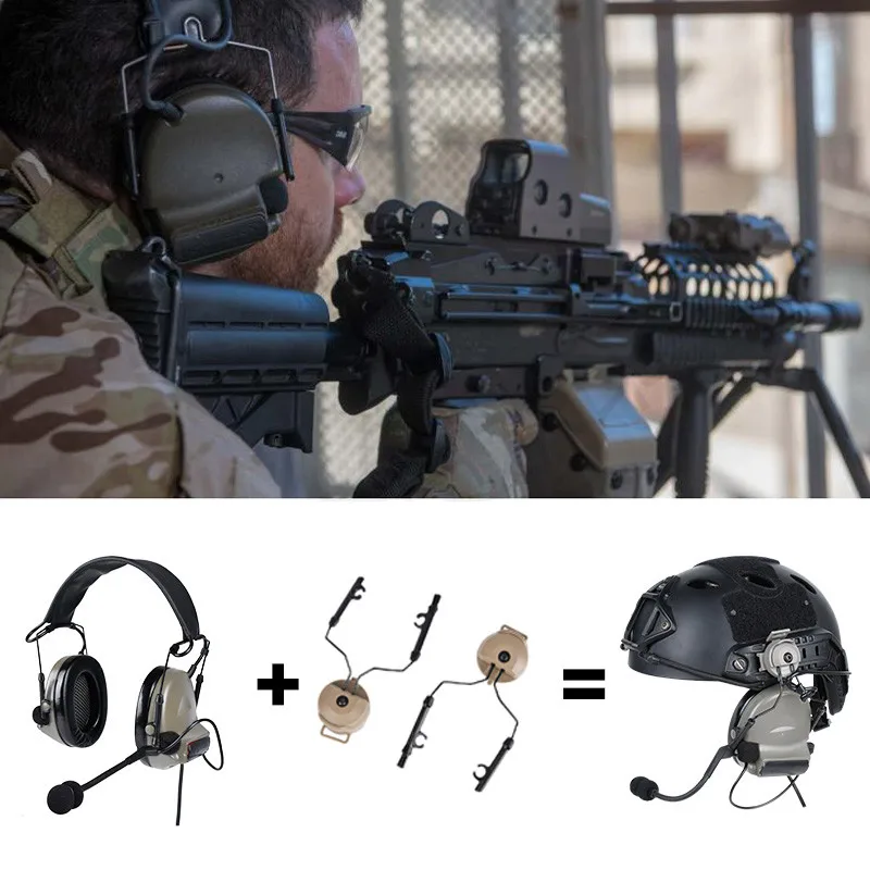 WADSN Taktis C2 Comtac II Headset dengan Mikrofon CS Earmuff untuk Berburu Menembak Headphone Pendengaran Perlindungan Telinga Pelindung