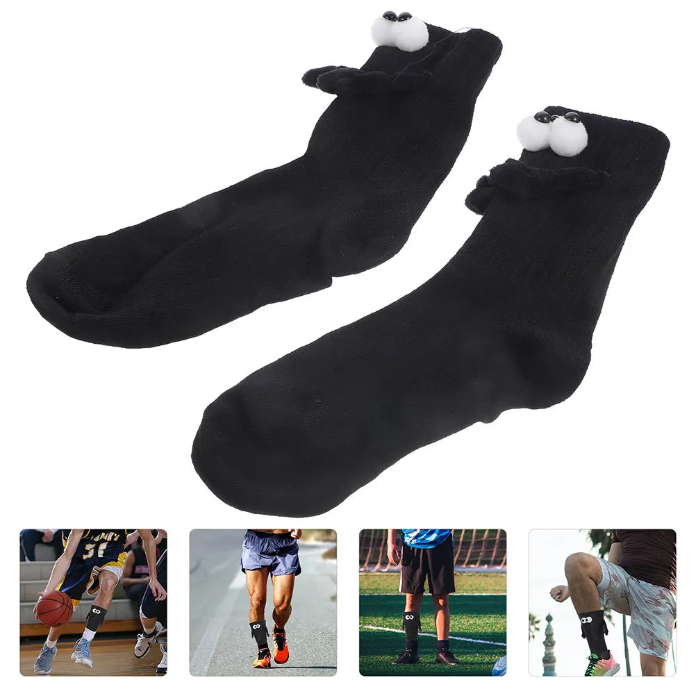 

1 пара очаровательных носков для рук, уникальный мультяшный дизайн с большими глазами, черный цвет для мужчин, женщин, друзей, забавный аксессуар для привлекательности