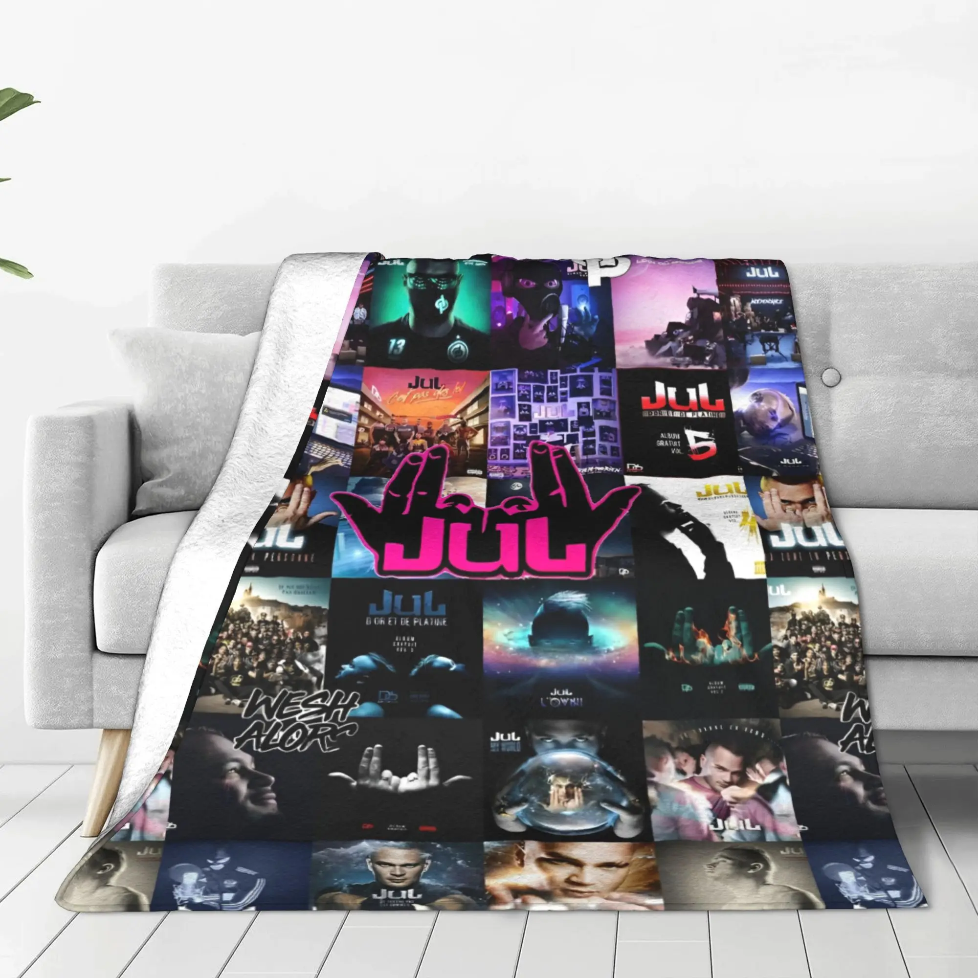JuL C'est Pas Des Lols Fleece Throw Blankets French Rapper Blankets for Bed Travel Lightweight Bedroom Quilt