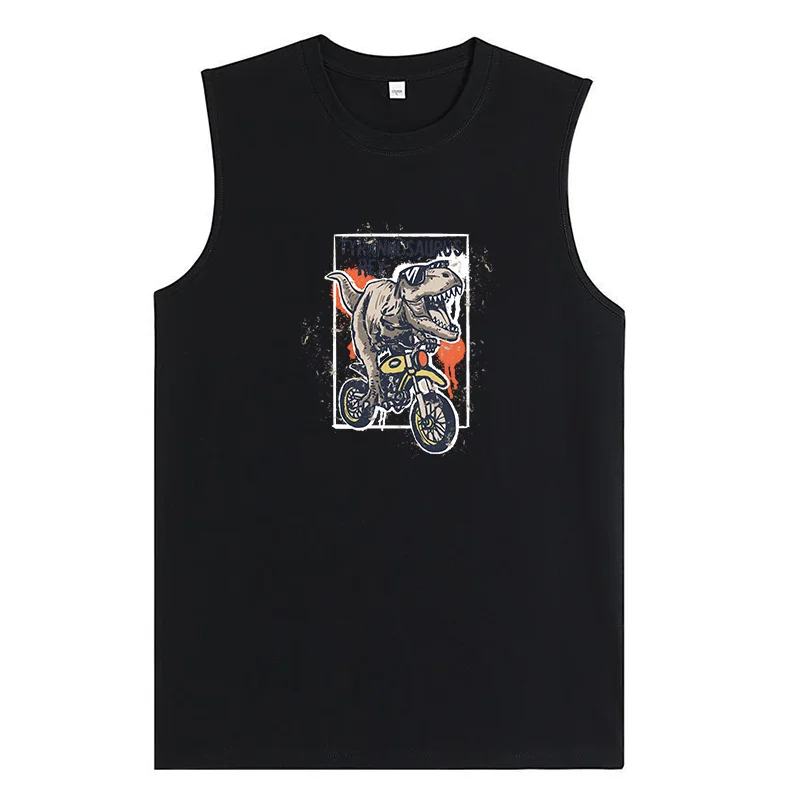 

Printed Men's vest Casual O-Neck vest Summer Short Sleeve Fashion Cotton