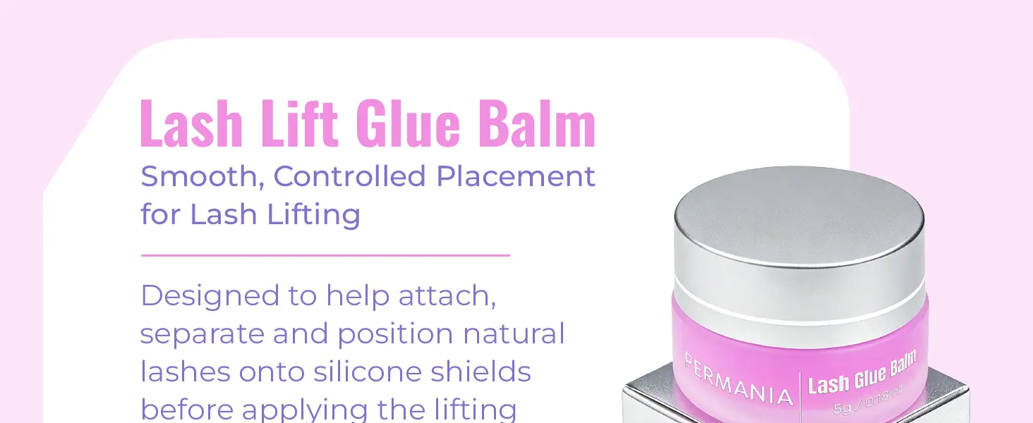PERMANIA Wimpernlifting-Kleber, Wimpernlifting-Balsam für starken Halt ohne Verklumpen, Applikator-Pinsel, Wimpernlifting-Zubehör – Detail 1