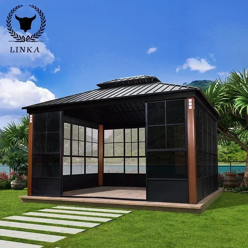 Outdoor Sunshine Room Pavilion Aluminum Alloy Courtyard Roof Simple House Living Villa Home Stay Assembled House