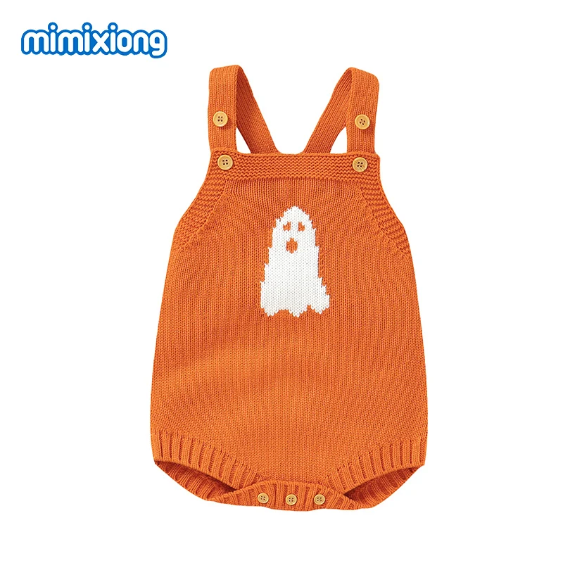 

Baby Halloween Bodysuits Clothes Winter Infant Girls And Boys Sleeveless One Piece Onesie Outfits 0-18m Toddler Knitted Jumpsuit