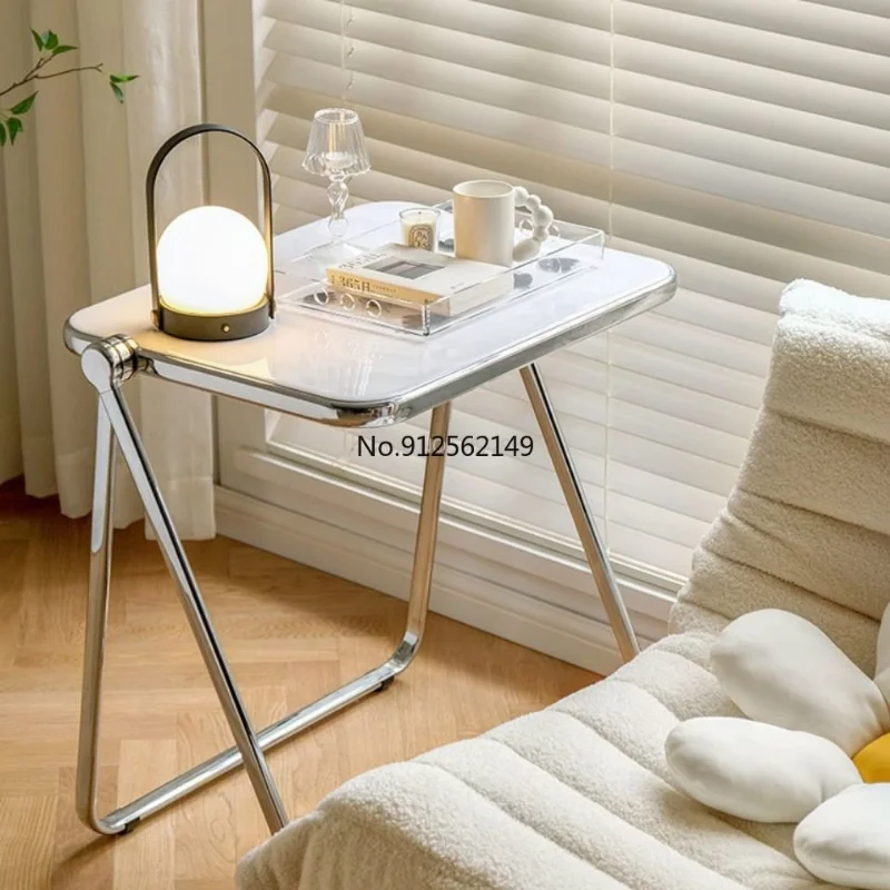 Folding Table Transparent Table and Chair Combination Modern Minimalist Office Study Book Table Nordic Small Coffee Table Desk